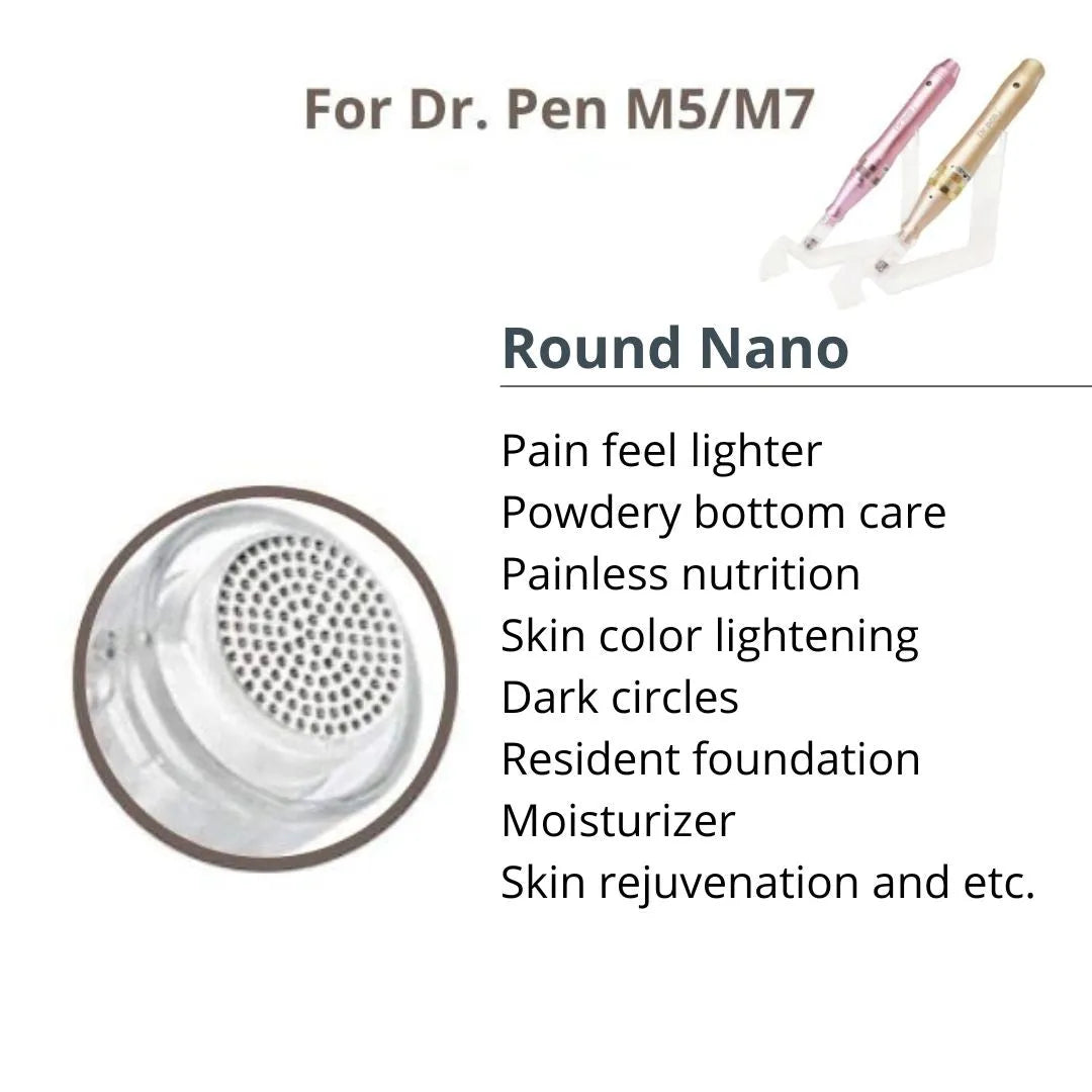 Dr. Pen M5 / M7 Cartridges - 10 Pack Round Nano Needles - Dr.Pen Authorized Distributor - Microneedling Pen