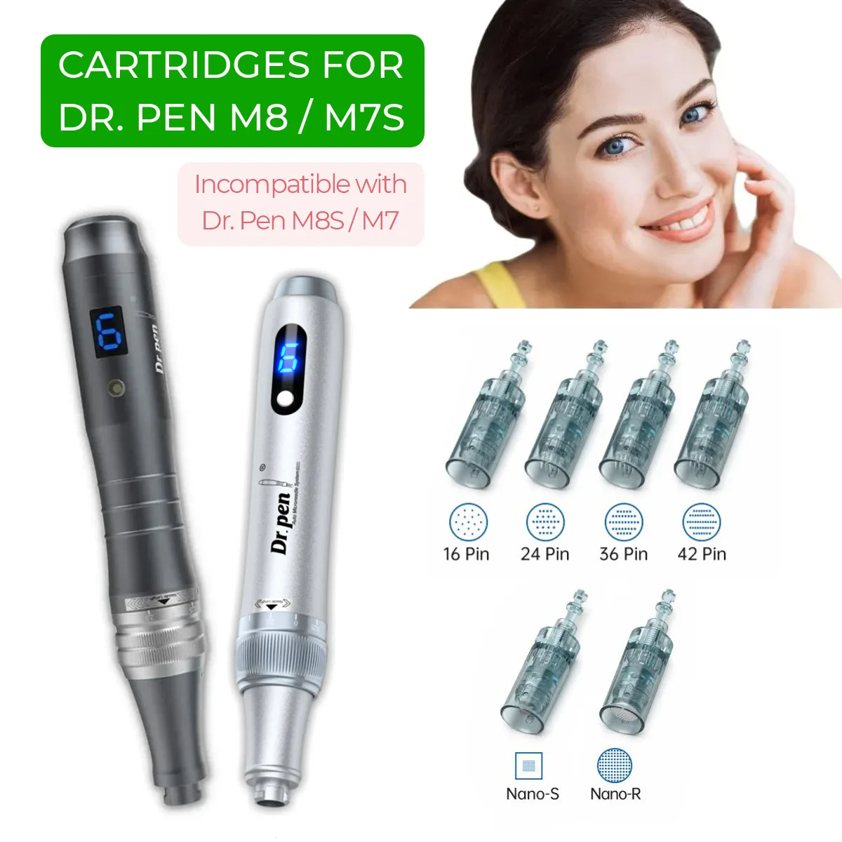 Dr. Pen M8 / M7S Cartridges - Dr.Pen Authorized Distributor - Microneedling Pen