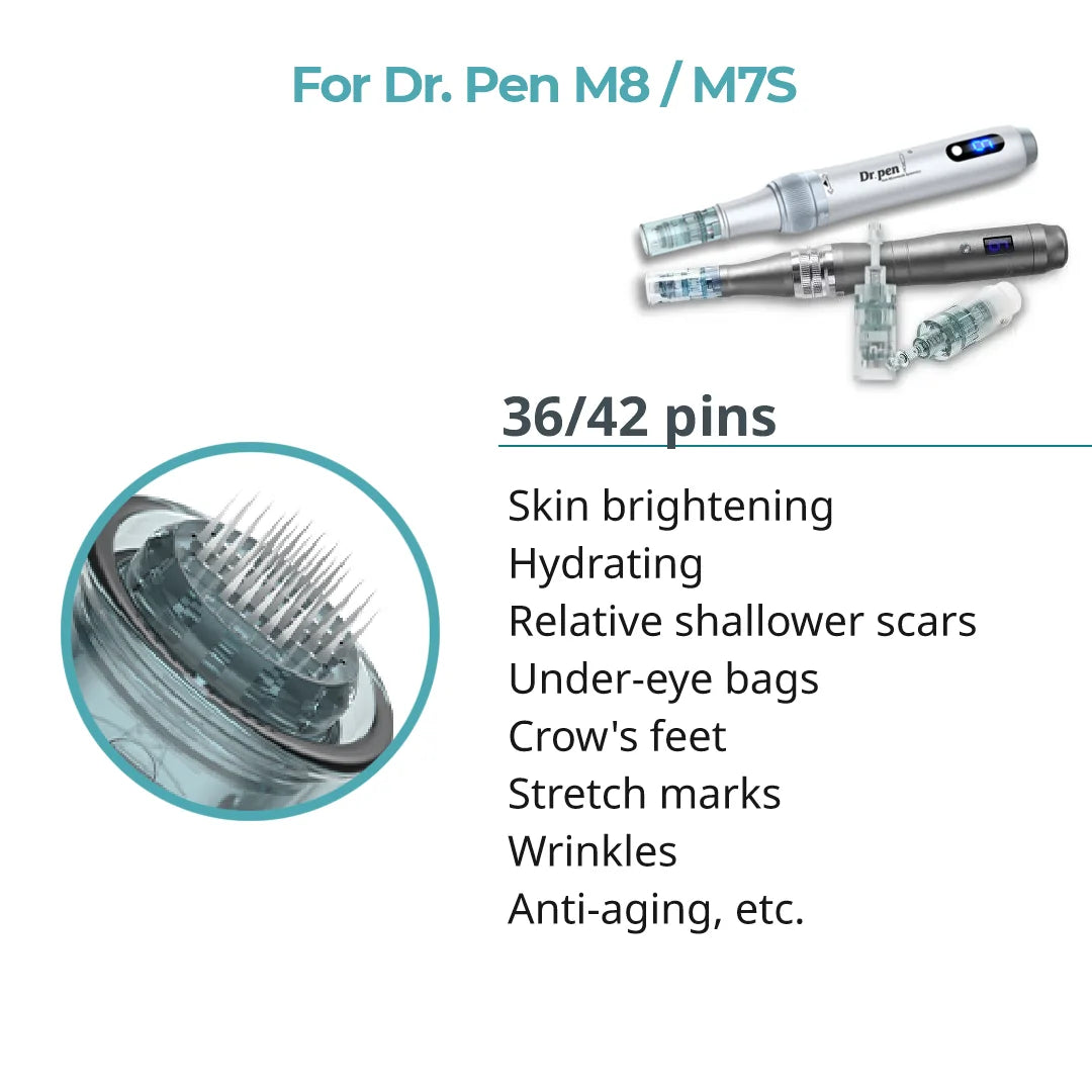 Dr. Pen M8 / M7S Cartridges - 36/42 Needles - Dr.Pen Authorized Distributor - Microneedling Pen