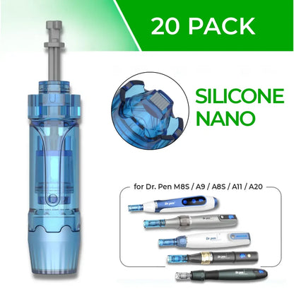 Dr. Pen M8S / A11 / A8S / A9 / A20 Cartridges - 20 Pack Silicone Nano Needles - Dr.Pen Authorized Distributor - Microneedling Pen