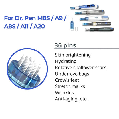 Dr. Pen M8S / A11 / A8S / A9 / A20 Cartridges - 36 Needles - Dr.Pen Authorized Distributor - Microneedling Pen