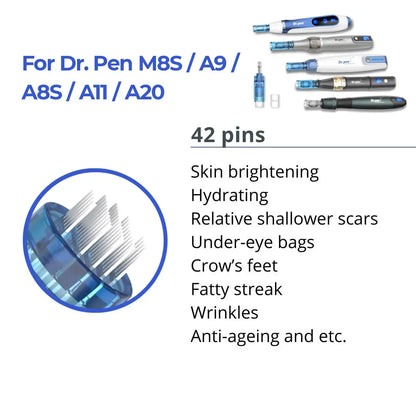 Dr. Pen M8S / A8S / A9 / A11 / A20 Cartridges - 42 Needles - Dr.Pen Authorized Distributor - Microneedling Pen
