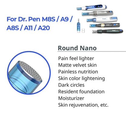Dr. Pen M8S / A11 / A8S / A9 / A20 Cartridges - Round Nano Needles - Dr.Pen Authorized Distributor - Microneedling Pen