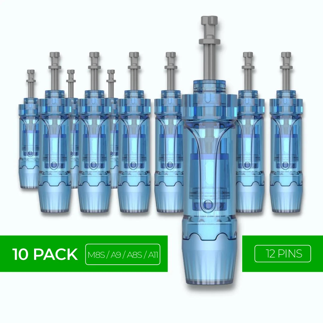 Dr. Pen M8S / A11 / A8S / A9 Cartridges - 10 Pack 12 Needles - Dr.Pen Authorized Distributor - Microneedling Pen