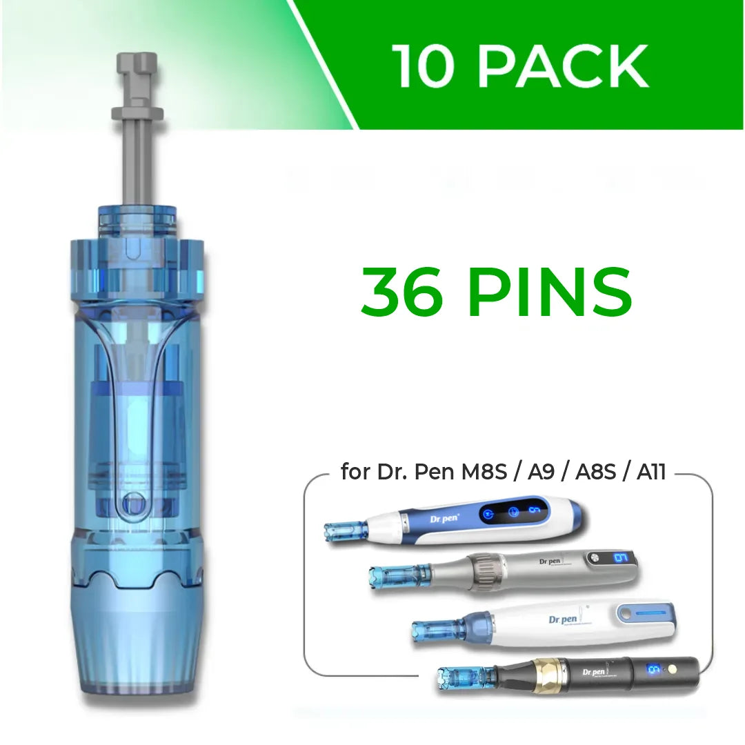 Dr. Pen M8S / A11 / A8S / A9 Cartridges - 10 Pack 36 Needles - Dr.Pen Authorized Distributor - Microneedling Pen