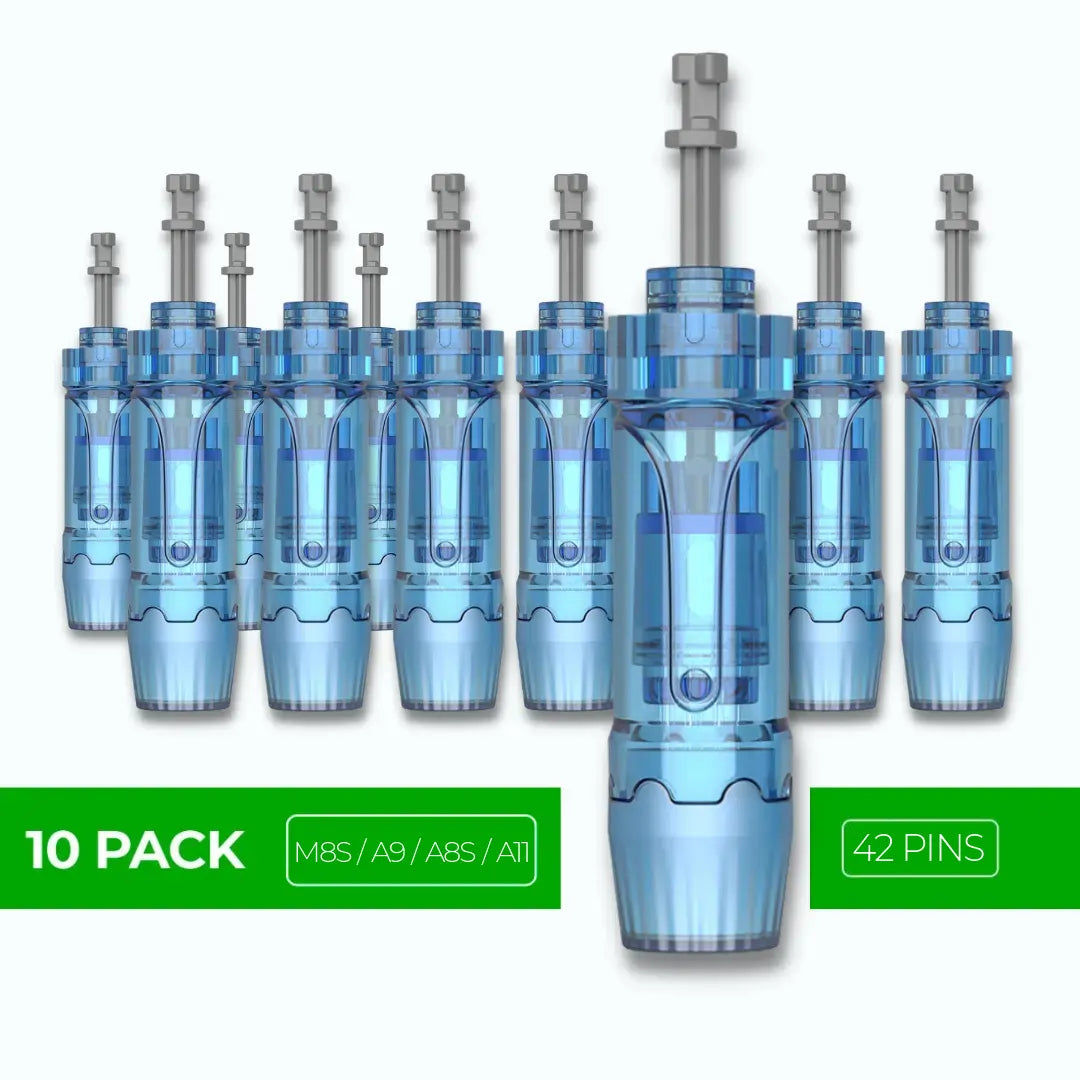 Dr. Pen M8S / A8S / A9 / A11 Cartridges - 10 Pack 42 Needles - Dr.Pen Authorized Distributor - Microneedling Pen