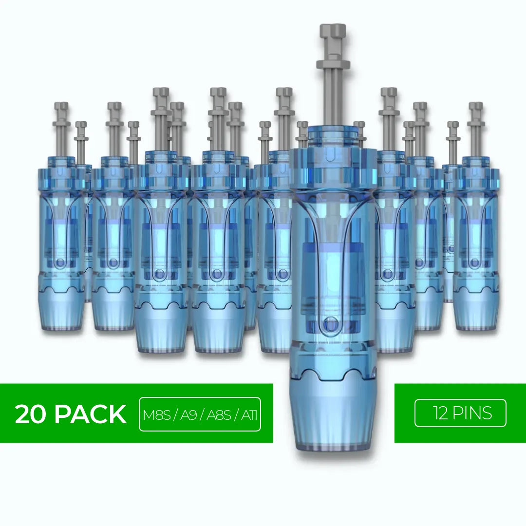 Dr. Pen M8S / A11 / A8S / A9 Cartridges - 20 Pack 12 Needles - Dr.Pen Authorized Distributor - Microneedling Pen