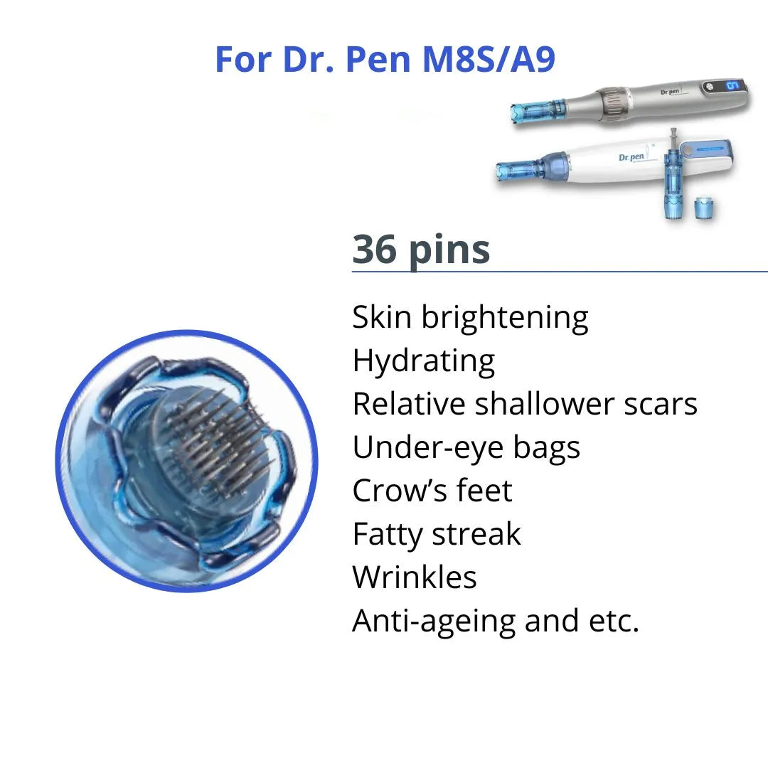 Dr. Pen M8S / A8S / A9 Cartridges - 10 Pack 36 Needles