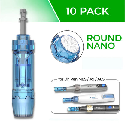 Dr. Pen M8S / A8S / A9 Cartridges
 - 10 Pack Round Nano Needles