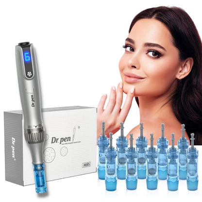 Dr. Pen Ultima M8S - Authentic Multi-function Wireless Derma Beauty Pen - Trusty Skin Care Tool Kit - 0.25mm 12pins х2 + 36pins х2 + 42pins х2 + RNano x2 + SNano x2