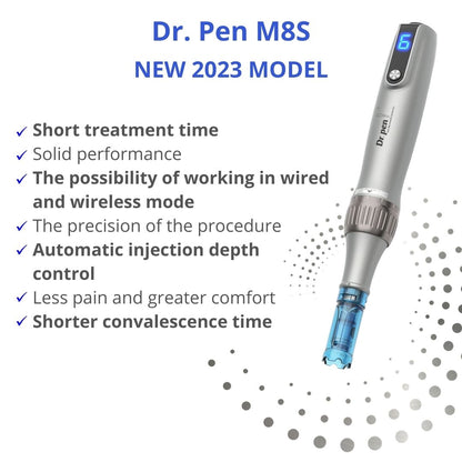 Dr. Pen M8S Microneedling Dermapen - 12pins х2 + 36pins х2 + 42pins х2 + RNano x2 + SNano x2 Cartridges