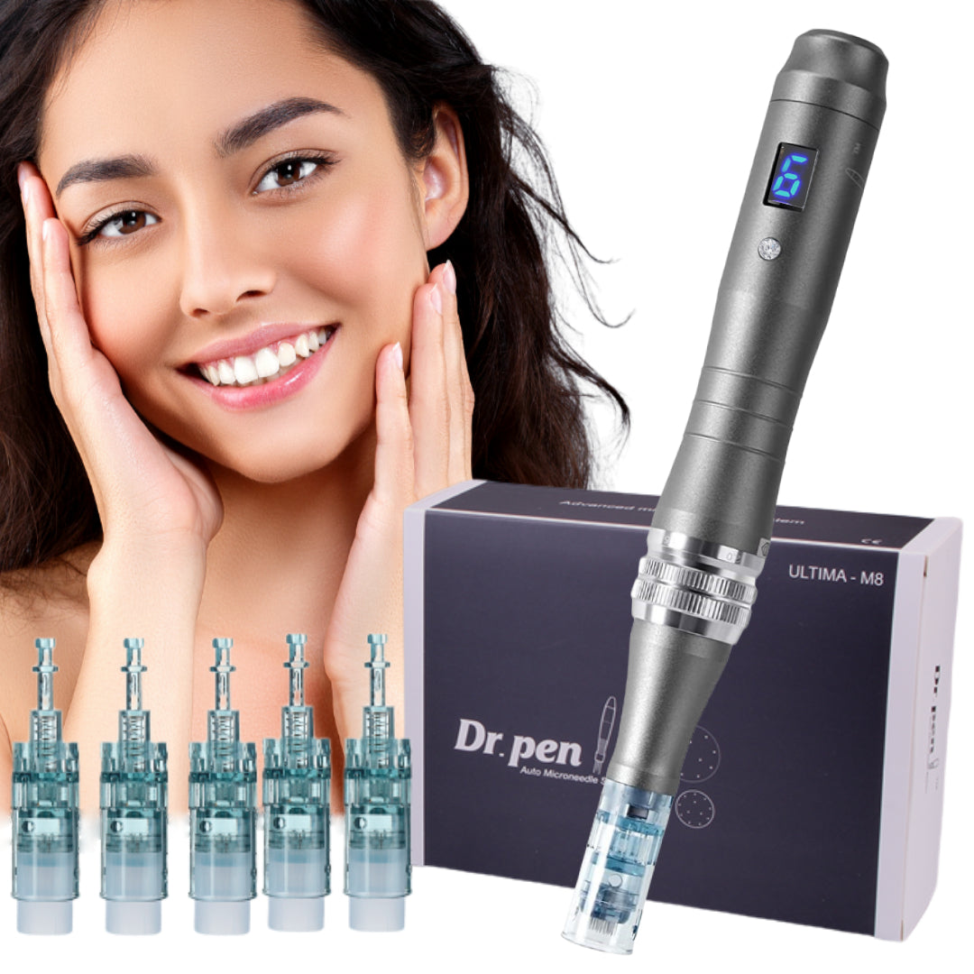 Dr. Pen Ultima M8 Pen Professional Kit - Authentic Multi-Function Wireless Derma Beauty Pen - Trusty Skin Care Tool Kit for Fast Results - 0.25mm 16pins х2 + 36pins х2 + Round Nano x2