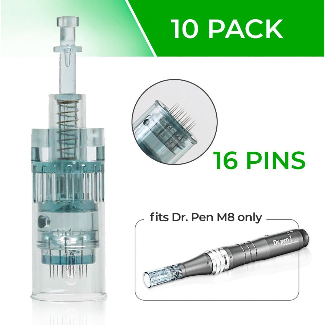 Dr. Pen Ultima M8 Replacement Cartridges - (10 Pack) - 16 Pins Bayonet Slot - Disposable Replacement Parts
