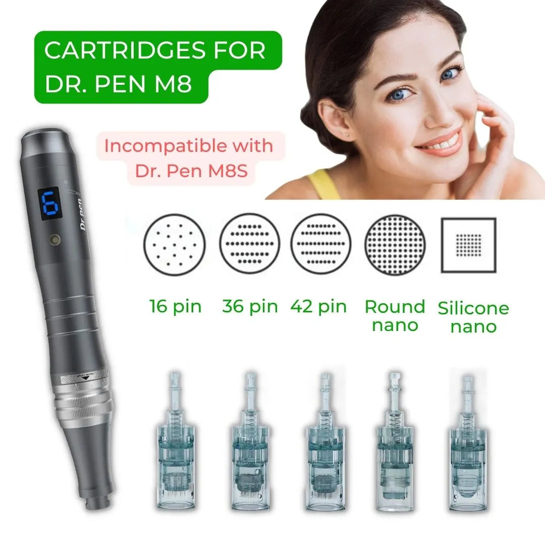 Dr. Pen M8 Cartridges - 10 Pack 16 Needles - Dr.Pen Authorized Distributor - Microneedling Pen