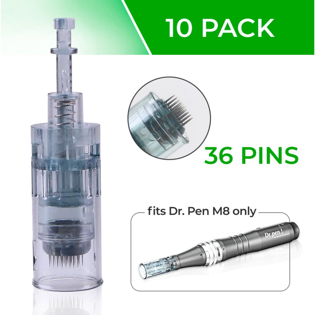 Dr. Pen Ultima M8 Replacement Cartridges - (10 PACK) - 36 Pins Bayonet Slot - Disposable Replacement Parts