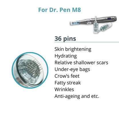 Dr. Pen M8 Cartridges - 10 Pack 36 Needles - Dr.Pen Authorized Distributor - Microneedling Pen