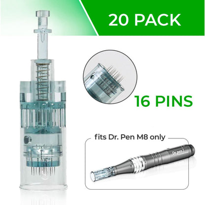 Dr. Pen Ultima M8 Replacement Cartridges - (20 Pack) - 16 Pins Bayonet Slot - Disposable Replacement Parts