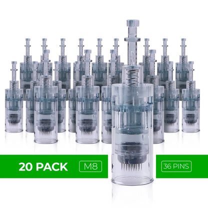 Dr. Pen Ultima M8 Replacement Cartridges - (20 PACK) - 36 Pins Bayonet Slot - Disposable Replacement Parts