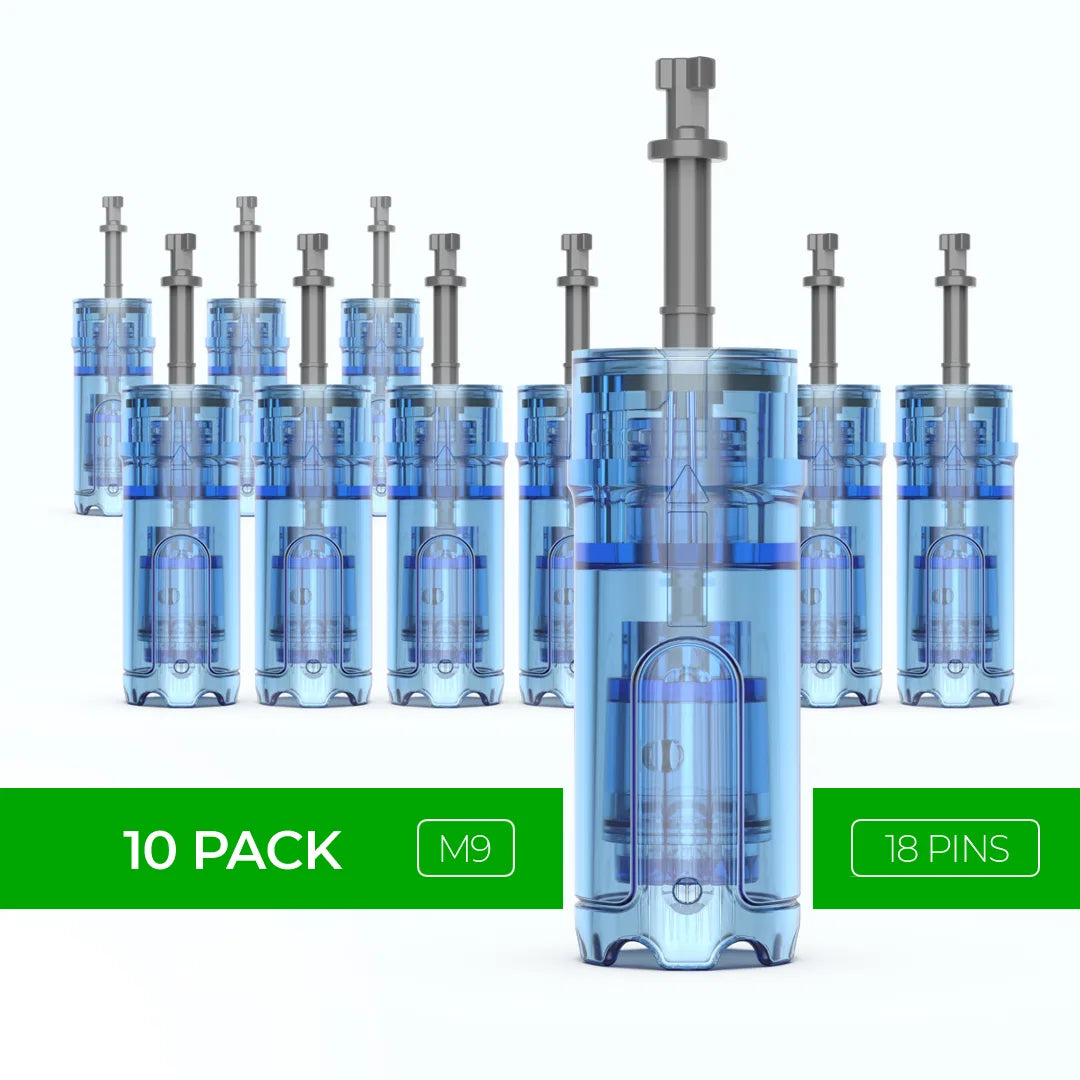 Dr. Pen M9 Cartridges - 10 Pack 18 Needles - Dr.Pen Authorized Distributor - Microneedling Pen