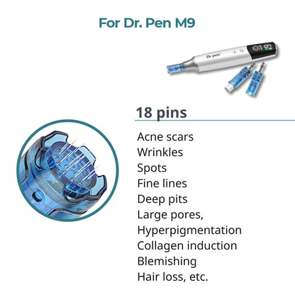 Dr. Pen M9 Cartridges - 18 Needles - Dr.Pen Authorized Distributor - Microneedling Pen