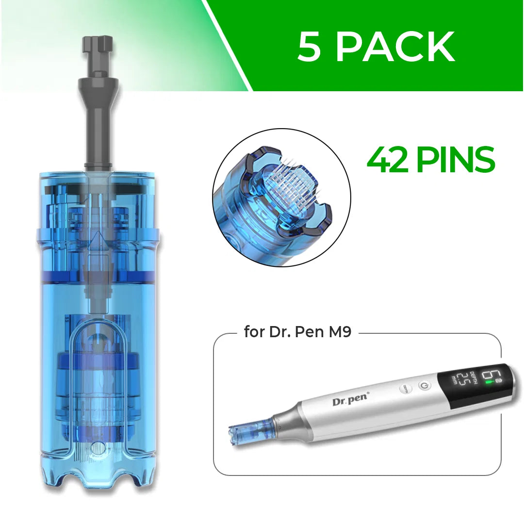Dr. Pen M9 Cartridges - 5 Pack 42 Needles - Dr.Pen Authorized Distributor - Microneedling Pen