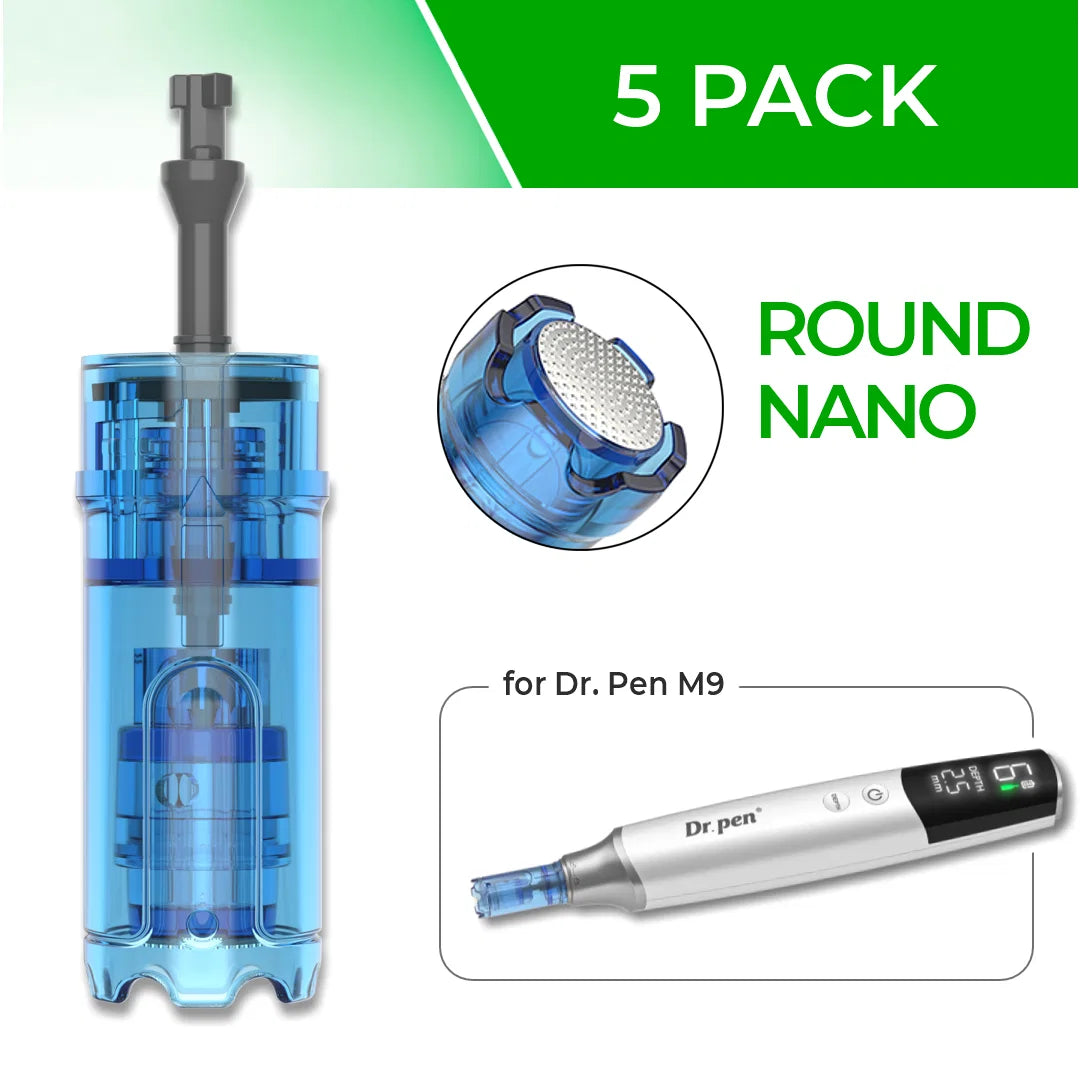 Dr. Pen M9 Cartridges - 5 Pack Round Nano Needles - Dr.Pen Authorized Distributor - Microneedling Pen