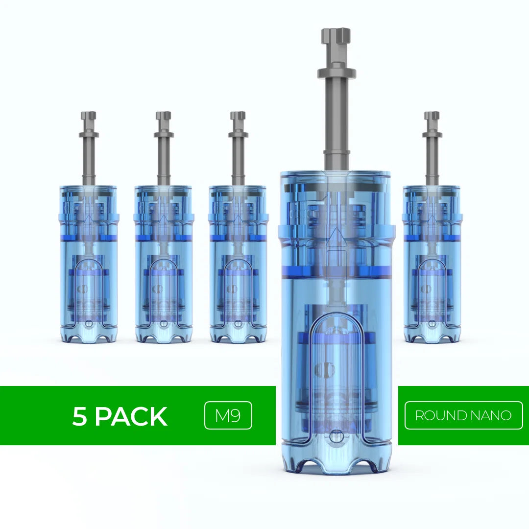Dr. Pen M9 Cartridges - 5 Pack Round Nano Needles - Dr.Pen Authorized Distributor - Microneedling Pen