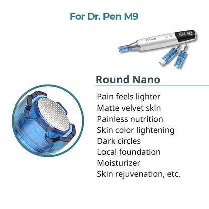 Dr. Pen M9 Cartridges - Round Nano Needles - Dr.Pen Authorized Distributor - Microneedling Pen