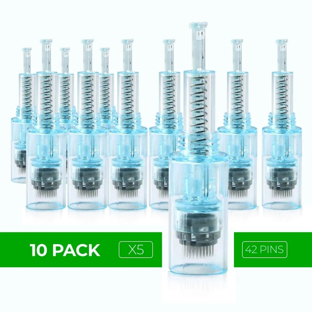 Dr. Pen Ultima X5 Replacement Cartridges - (10 PACK) - 42 Pins Bayonet Slot - Disposable Replacement Parts