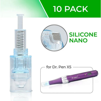 Dr. Pen X5 Cartridges - 10 Pack Silicone Nano Needles - Dr.Pen Authorized Distributor - Microneedling Pen