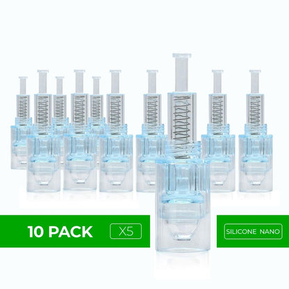 Dr. Pen Ultima X5 Replacement Cartridges - (10 PACK) - Silicone Nano Cartridges with Bayonet Slot - Disposable Replacement Parts