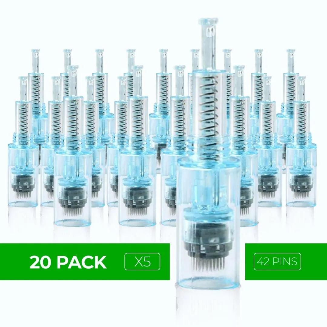 Dr. Pen Ultima X5 Replacement Cartridges - (20 PACK) - 42 Pins Bayonet Slot - Disposable Replacement Parts